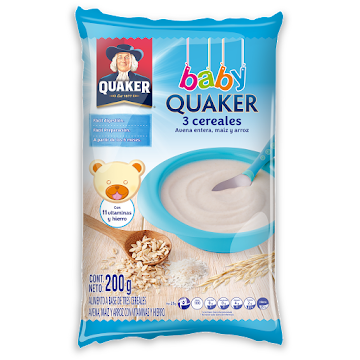 Cereal Baby Quaker Tres Cereales 6 Meses x 200 gr  