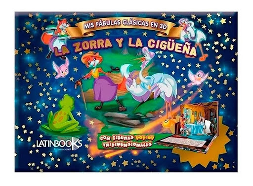 Mis Fabulas Clasicas En 3d. La Zorra Y La Cigüeña Latinbooks  x 1 Mis Fabulas Clasicas En 3d / La Zo-rra Y La CigüeñaĦLee y revive las fábulas clásicas como nunca antes las has visto! Los niños se sumergirán en un mundo fantástico, con las más célebres fábulas de Es
