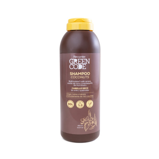 Shampoo Green Code Coconuts Cabello Seco Botella x 400 ml