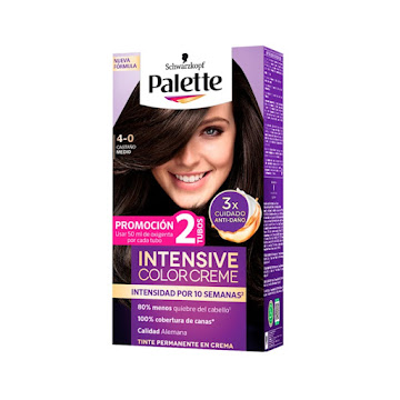 Tinte Palette Intensive Color Creme 4-0 Castaño Medio Caja x 1 und  