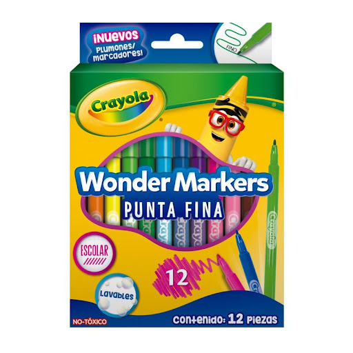 Marcadores Wonder Markers Crayola Punta Fina x 12 und