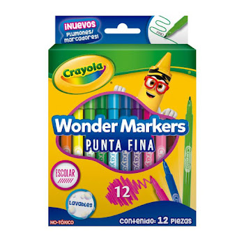 Marcadores Wonder Markers Crayola Punta Fina x 12 und  