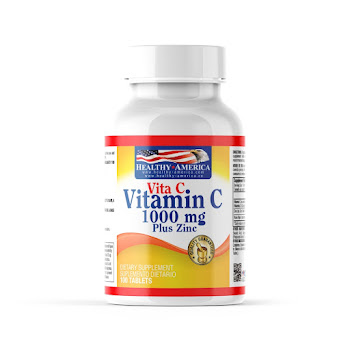 Vita C 1000mg Healthy America con Zinc Frasco x 100 Tabletas  