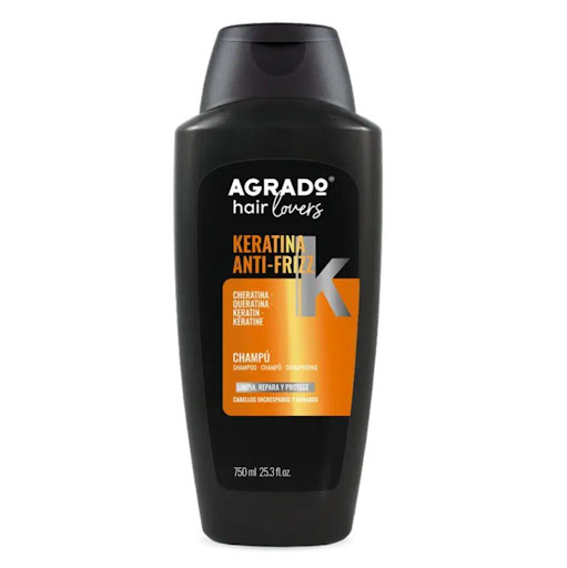 Champú Professional Keratina Agrado 750 ml AGRADO BOTELLA x 1 Transforma tu rutina de cuidado capilar con el Champú Professional Keratina Agrado 750 ml. Especialmente formulado para cabellos encrespados, su fórmula con keratina ayuda a reparar la fibra capilar, 