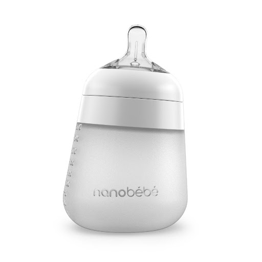 Biberón de silicona flexy 9 oz | Blanco X1 Nanobébé Caja x 1 