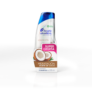//Oferta Shampoo Head & Shoulders Hidratación Aceite de Coco x 2Uni / 375mlc/u  