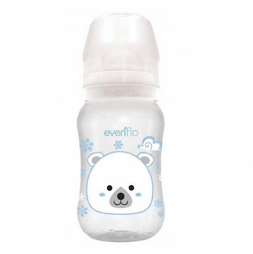 Biberon Cuello Ancho 9 Onzas Forest Blanco - Evenflo EVENFLO UNIDAD x 1 UNIDAD Botella elaborada de polipropileno Cuello Ancho 9 Onzas Forest