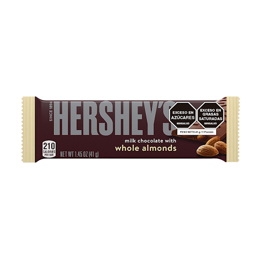 Chocolatina Hershey´S Chocolate Y Almendras x 41 gr