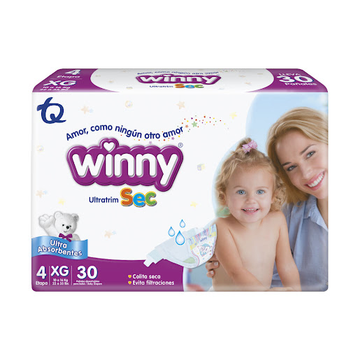 Pañales Winny Ultratrim Sec Etapa 4 XG x 30 und