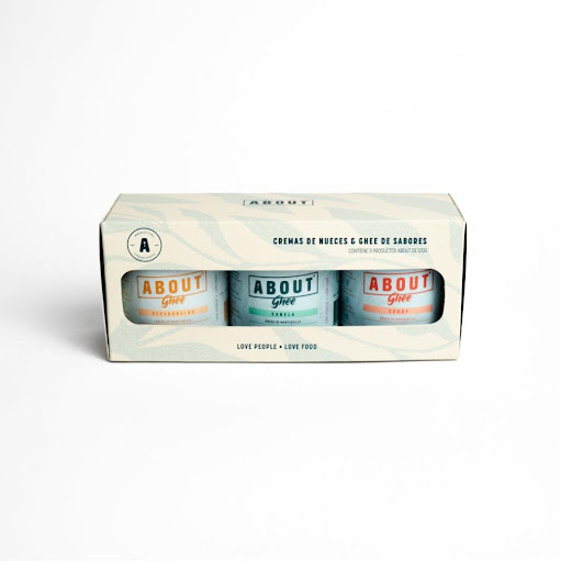 Caja x3 ghee sabores ABOUT Caja x3 unidades x 3 Caja x3 Ghee saborizado (120 g c/u):
Incluye tres variedades: ajo, italiano (albahaca, tomillo, romero y orégano) y chile morita con toque ahumado. Elaborado con mantequilla clarificada de alta calida