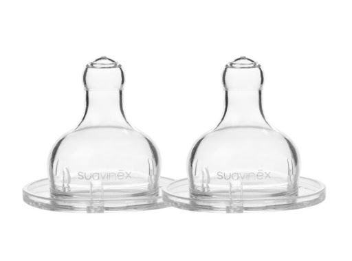 Pack 2 tetinas redonda Suavinex Caja x 2 El paso definitivo hacia una alimentación con biberón más natural, diseñada para respetar el desarrollo de la cavidad oral del bebé.