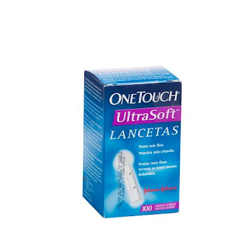 Lancetas One Touch Ultrasoft Punta Fina Más Cómoda x 100 und  