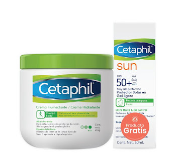 Oferta Crema Cetaphil x 453Gr + Gratis Protector Solar Cetaphil Sun Oil Control x 50Ml   