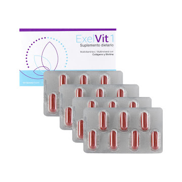 ExelVit 1 Colágeno Hidrolizado + Biotina Exeltis Caja x 28 Cápsulas  