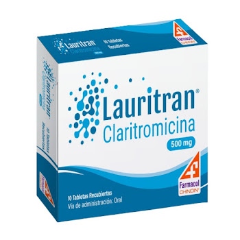 Lauritan Claritromicina 500mg Farmacol Caja x 10 Tabletas  