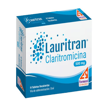 Lauritan Claritromicina 500mg Farmacol Caja x 10 Tabletas  