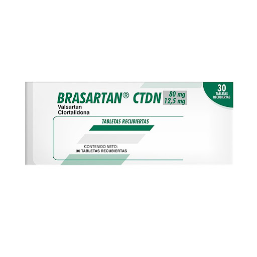 Brasartan CTDN Valsartán + Clortalidona 80mg/12.5mg Farma de Colombia Caja x 30 Tabletas