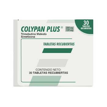 Colypan Plus Trimebutina + Simeticona 200/120mg Farmacol Caja x 30 Tabletas  