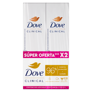 Antitranspirante Dove Aerosol Clinical Expert x 91 gr x 2 und  