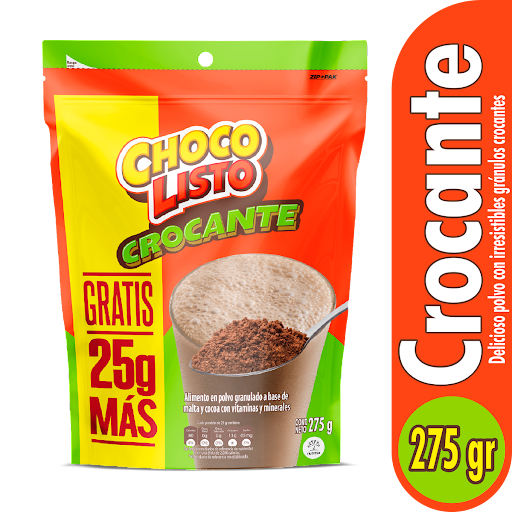 Leche Achocolatada Chocolisto Crocante Extracontenido x 275 gr