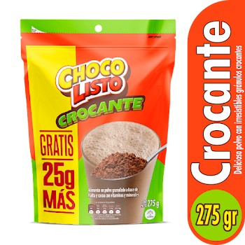 Leche Achocolatada Chocolisto Crocante Extracontenido x 275 gr  