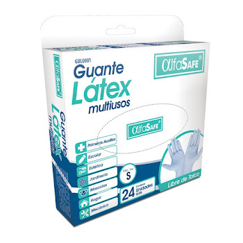 Guante De Latex Alfasafe Multiusos Talla S Caja x 24 und  