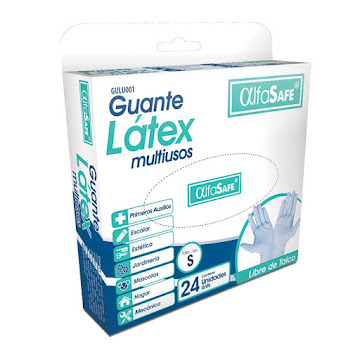 Guante De Latex Alfasafe Multiusos Talla S Caja x 24 und  