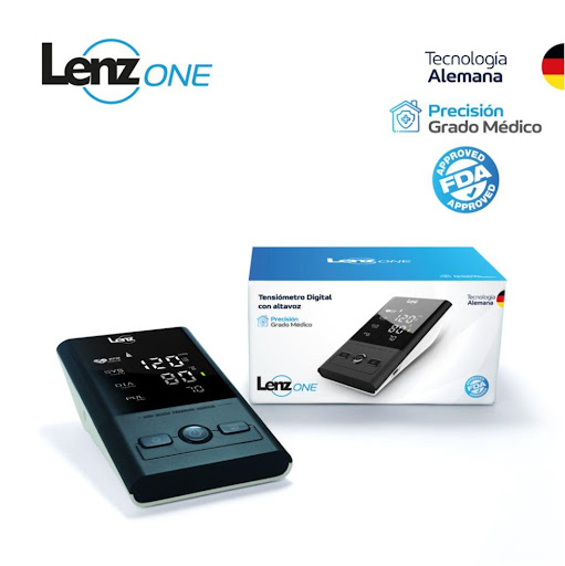 Tensiómetro Digital Lenz One con Altavoz, Tecnología Alemana, Grado Medico, Caja x 1 Lenz Caja x 1 El tensiómetro digital Lenz One tiene modalidad de altavoz, facilidad de uso, Funciona con pilas (no incluidas) y cuenta con certificación de grado médico, ofrece precisión, y memoria dual para un seg
