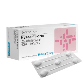 Hyzaar Forte Losartán Potásico + Hidroclorotiazida 100mg/25mg MSD Caja x 30 Tabletas  