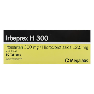 Irbeprex H Irbesartán 300mg + Hidroclorotiazida 12.5mg Caja x 30 Tabletas  