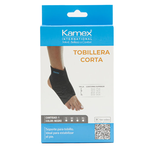 Tobillera Kamex Corta Negro Talla M x 1 und