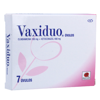 Vaxiduo Óvulos Clindamicina + Ketoconazol 100/400mg Procaps Caja x 7 Óvulos  