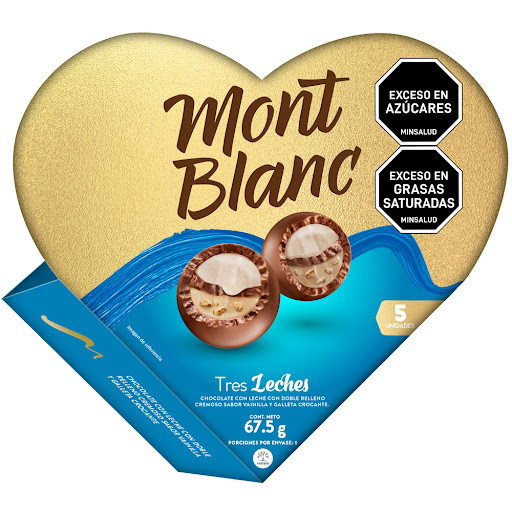 Chocolatina Montblanc Bombones Tres Leches x 5 und 