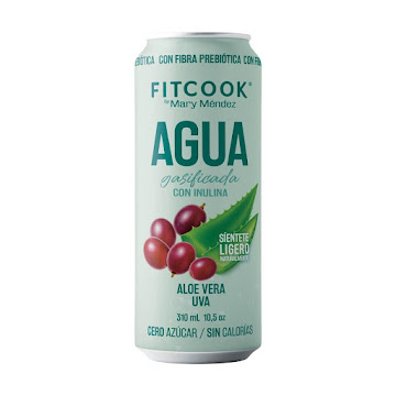 Agua Gasificada Fitcook Con Inulina Sabor Aloe Vera Uva Lata x 310 ml  