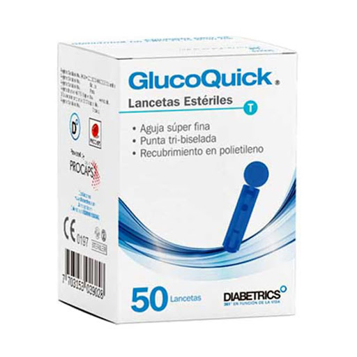 Lancetas Estériles Glucoquick Diabetrics Caja x 50 und