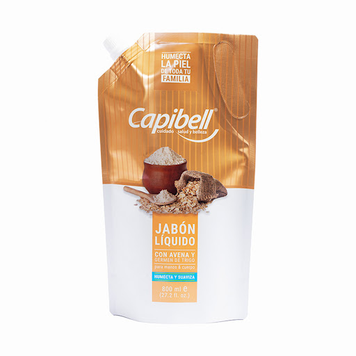 Jabón Líquido Antibacterial Capibell Con Avena Bolsa x 800 ml