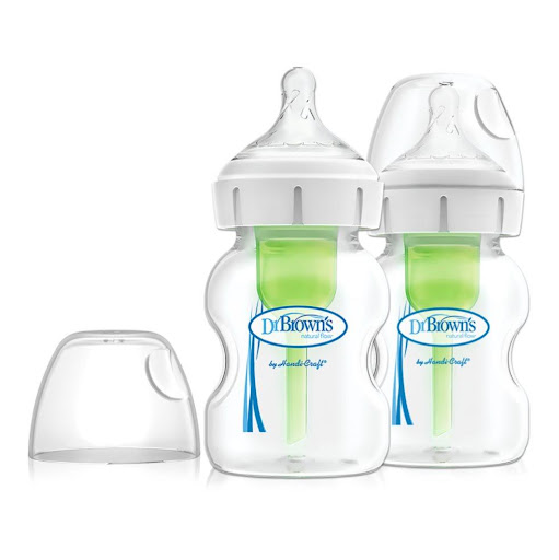 Teteros Dr Brown Recien Nacido Boca Ancha de 5 Oz Pq por 2 Dr Browns Botella x 1 Set de 2 teteros Options+ boca ancha de 5 onzas, onzas con un sistema de ventilación interno diseñado para evitar el vacio y la ingesta de aire, esta tecnología disminuye el vómito, los eructos y gase