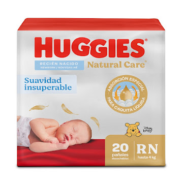 Pañales Huggies Natural Care Etapa 0/Recién Nacido x 20 und  