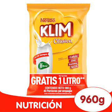 Leche En Polvo Klim Clásica Fortificada x 960 gr undefined