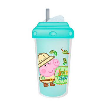 Solo Online Vaso Termico Con Pitillo     300ml  10oz  Marca Peppa Pig Color Verde 
