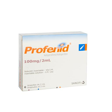 Profenid Ketoprofeno 100 mg Sanofi Caja x 6 Ampolletas  