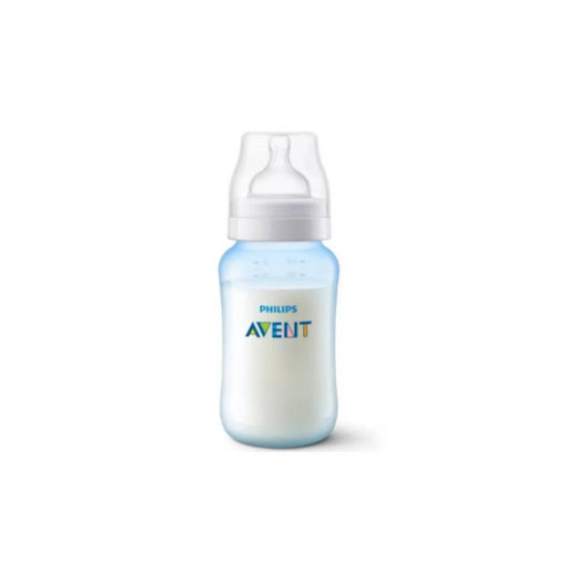 Phillips Avent Tetero Válvula Anticólicos Azul 11Oz SCY121/12 Avent Caja x 1 Biberón Philips AVENT 11 oz con tetina de respuesta natural, ideal para combinar lactancia materna y biberón, con válvula anticólicos y diseño antigoteo para una alimentación cómoda.