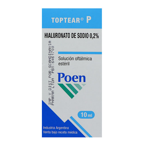 Toptear P Hialuronato de Sodio 0.2% Poen Frasco x 10 ml