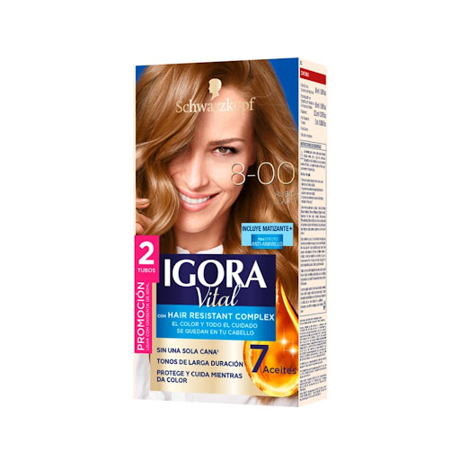 Tinte Igora Vital 8-00 Rubio Claro Caja x 1 und