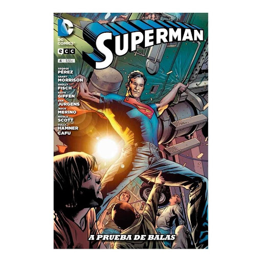 Superman No. 4: A Prueba De Balas ECC Libro x 1.0 SUPERMAN Nº 4  Más rápido que una ba-la y más poderoso que una locomotora, Clark Kent decidió emplear sus enormes poderes para ayudar a los débiles y oprimidos de la ciudad de Metropolis, convirtiéndo