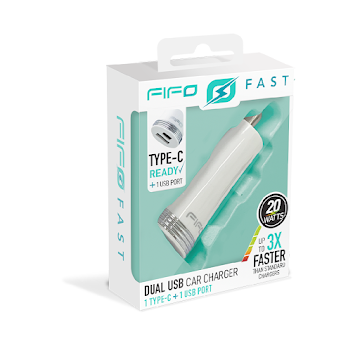 Cargador Para Carro Fifo   Super Rápido USB-Tipo C x 1 und  
