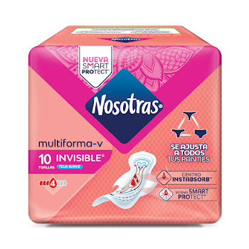 Toallas Higiénicas Nosotras Invisible Multiestilo Paquete x 10 und  