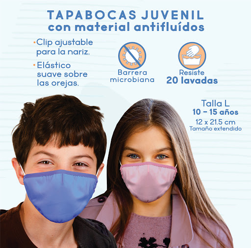 Tapabocas Reutilizable Antifluidos Juvenil Talla L x 3 und
