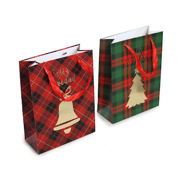 Bolsa De Regalo Navideña Mays Cuadros Pequeña Surtida x 1 und  