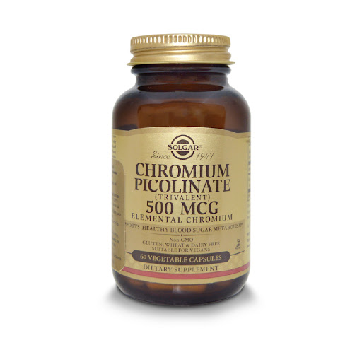 Suplemento Dietario   Solgar Chromium Picolinate 500 mcg Frasco x 60 Cápsulas Vegetales